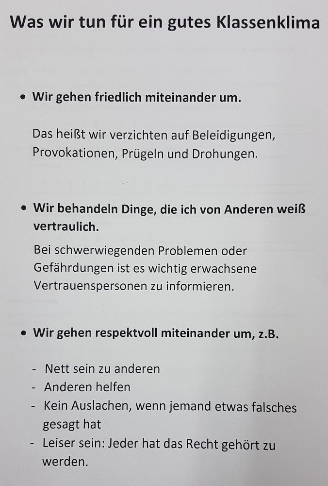 Plakat - Klassenklima